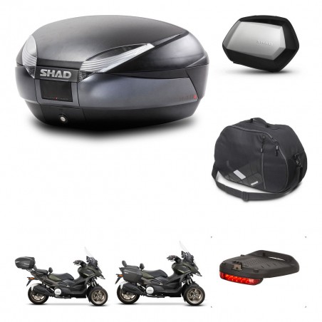 SHAD Maletas SH35 PREMIUM + soporte montaje baul SH48 accesorios DARK GREY KIT-481974