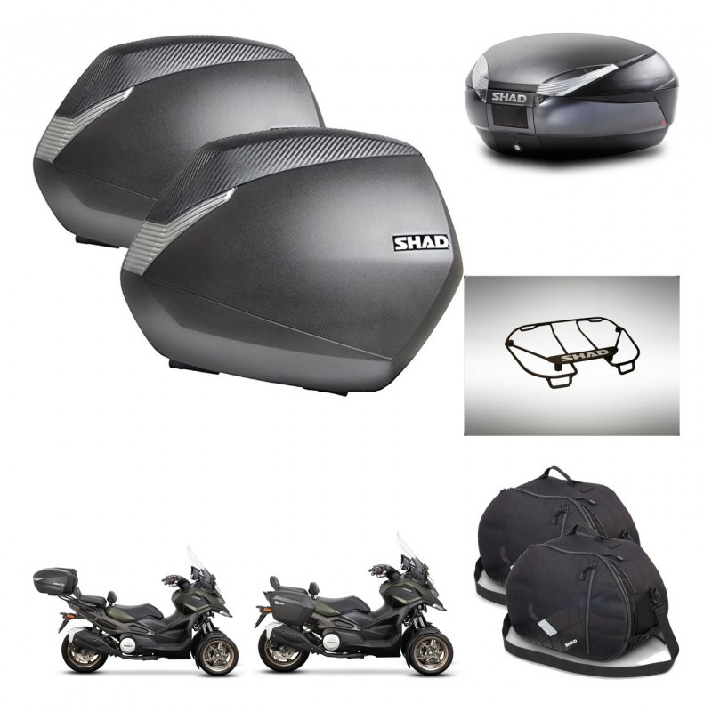SHAD SH48 trunk + mounting bracket SH36 suitcases accessories DARK GREY PREMIUM KIT-481978