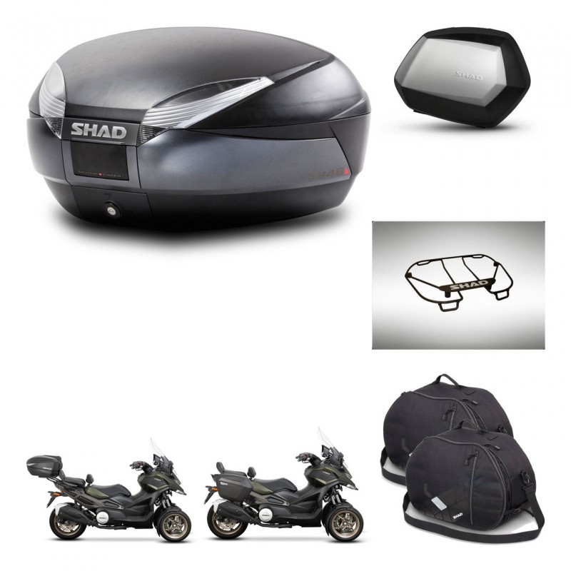 SHAD SH35 PREMIUM suitcases + mounting bracket SH48 trunk accessories DARK GREY KIT-481981