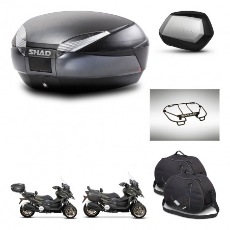 SHAD Maletas SH35 PREMIUM + soporte montaje baul SH48 accesorios DARK GREY KIT-481981