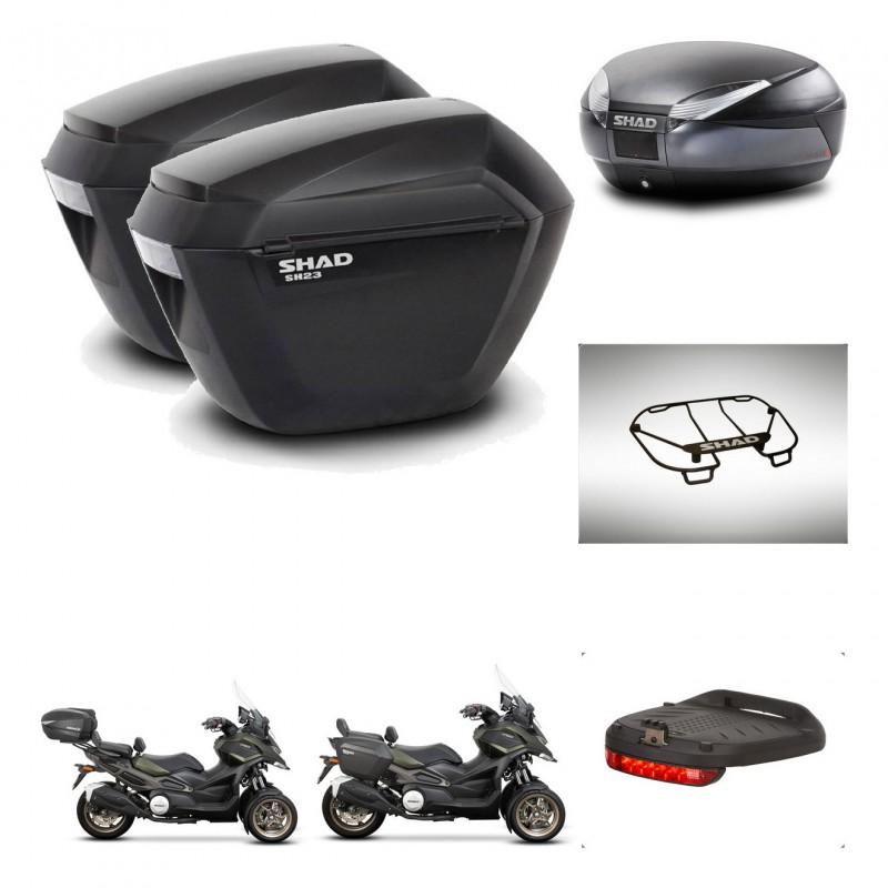 SHAD Baul SH48 + soporte montaje maletas sh23 accesorios DARK GREY PREMIUM KIT-481985