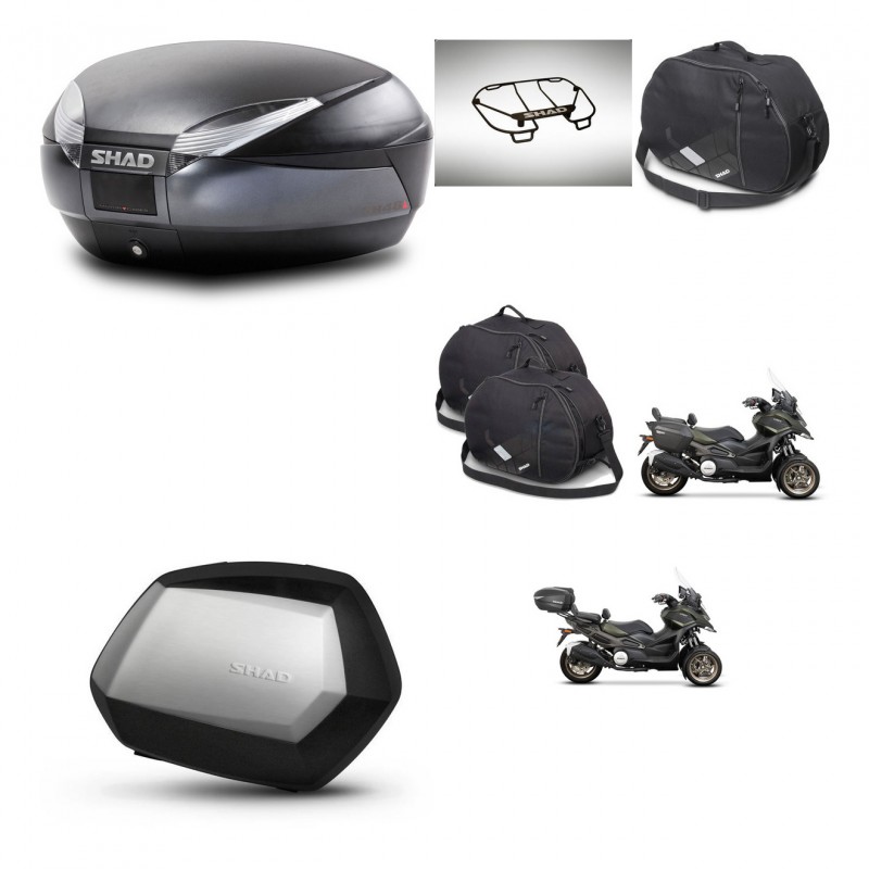 SHAD SH35 PREMIUM suitcases + mounting bracket SH48 trunk accessories DARK GREY KIT-481993