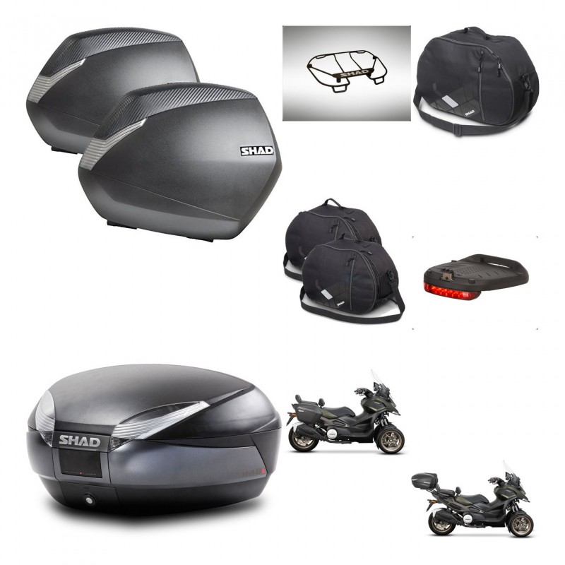 SHAD SH48 trunk + mounting bracket SH36 suitcases accessories DARK GREY PREMIUM KIT-481996