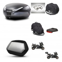 SHAD Maletas SH35 PREMIUM + soporte montaje baul SH48 accesorios DARK GREY KIT-481999