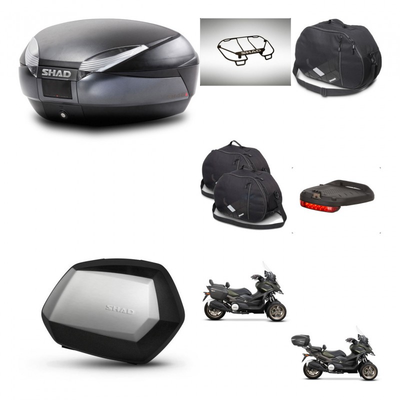 SHAD Maletas SH35 PREMIUM + soporte montaje baul SH48 accesorios DARK GREY KIT-481999