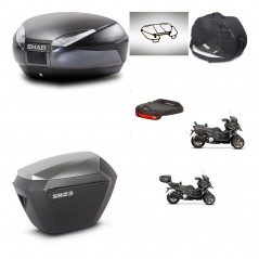 SHAD SH23 alu suitcases + mounting bracket SH48 trunk accessories DARK GREY PREMIUM KIT-482000