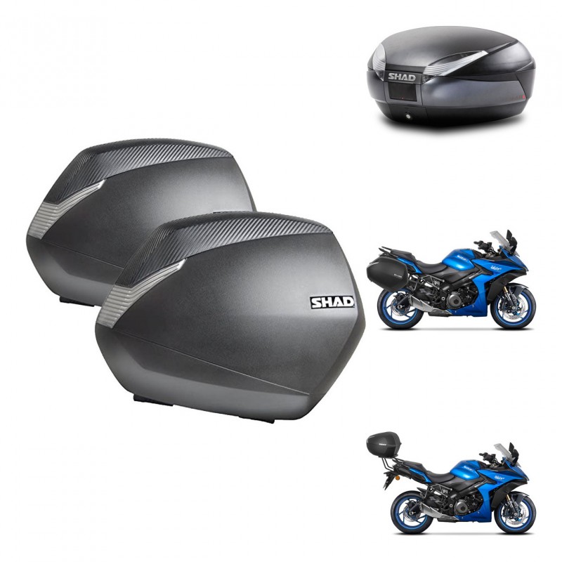 SHAD SH48 trunk + mounting bracket SH36 suitcases DARK GREY PREMIUM KIT-482001