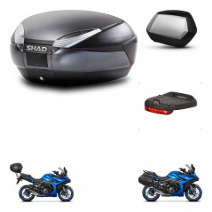 SHAD Maletas SH35 PREMIUM + soporte montaje baul SH48 accesorios DARK GREY KIT-482010