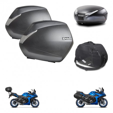 SHAD Baul SH48 + soporte montaje maletas SH36 accesorios DARK GREY PREMIUM KIT-482013