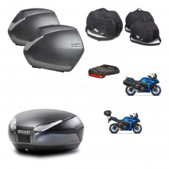 SHAD SH48 trunk + mounting bracket SH36 suitcases accessories DARK GREY PREMIUM KIT-482020