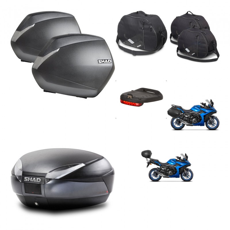 SHAD Baul SH48 + soporte montaje maletas SH36 accesorios DARK GREY PREMIUM KIT-482020