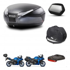SHAD Maletas SH35 PREMIUM + soporte montaje baul SH48 accesorios DARK GREY KIT-482022