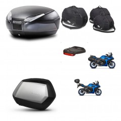 SHAD SH35 PREMIUM suitcases + mounting bracket SH48 trunk accessories DARK GREY KIT-482023