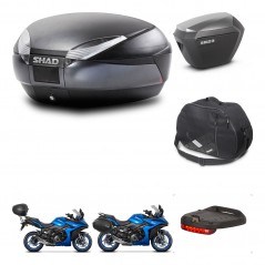 SHAD SH23 alu suitcases + mounting bracket SH48 trunk accessories DARK GREY PREMIUM KIT-482024