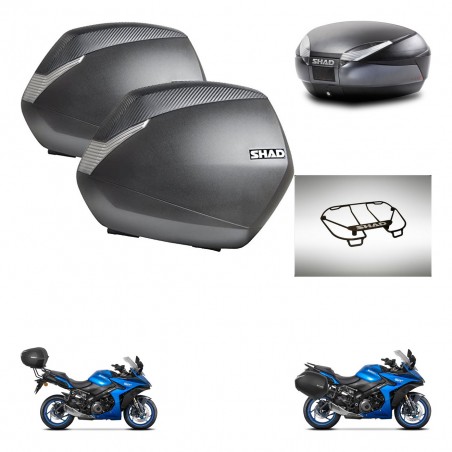 SHAD Baul SH48 + soporte montaje maletas SH36 accesorios DARK GREY PREMIUM KIT-482025