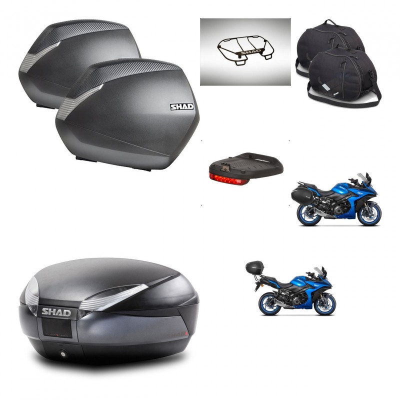 SHAD Baul SH48 + soporte montaje maletas SH36 accesorios DARK GREY PREMIUM KIT-482032