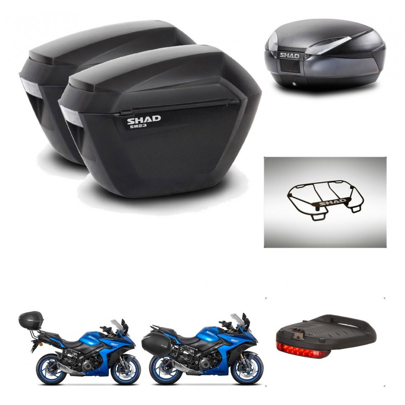 SHAD Baul SH48 + soporte montaje maletas sh23 accesorios DARK GREY PREMIUM KIT-482033