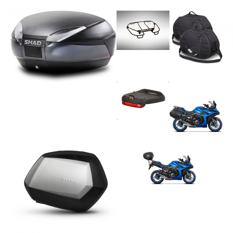 SHAD SH35 PREMIUM suitcases + mounting bracket SH48 trunk accessories DARK GREY KIT-482035