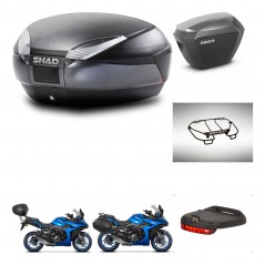 SHAD SH23 alu suitcases + mounting bracket SH48 trunk accessories DARK GREY PREMIUM KIT-482036