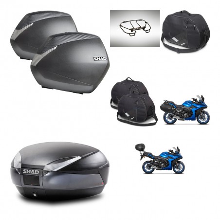 SHAD SH48 trunk + mounting bracket SH36 suitcases accessories DARK GREY PREMIUM KIT-482038