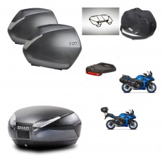 SHAD SH48 trunk + mounting bracket SH36 suitcases accessories DARK GREY PREMIUM KIT-482043