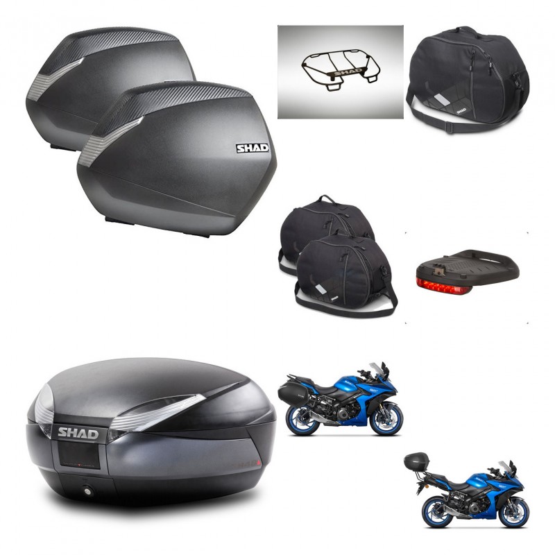 SHAD Baul SH48 + soporte montaje maletas SH36 accesorios DARK GREY PREMIUM KIT-482044