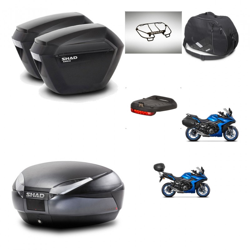 SHAD Baul SH48 + soporte montaje maletas sh23 accesorios DARK GREY PREMIUM KIT-482045