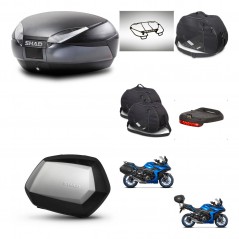 SHAD Maletas SH35 PREMIUM + soporte montaje baul SH48 accesorios DARK GREY KIT-482047