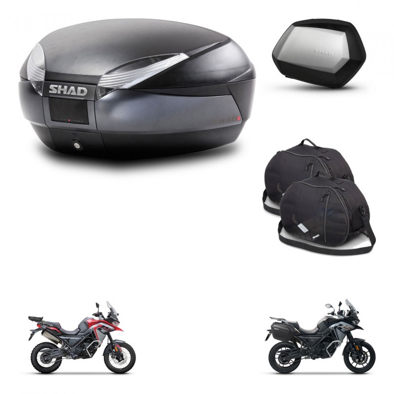 SHAD Maletas SH35 PREMIUM + soporte montaje baul SH48 accesorios DARK GREY KIT-482053