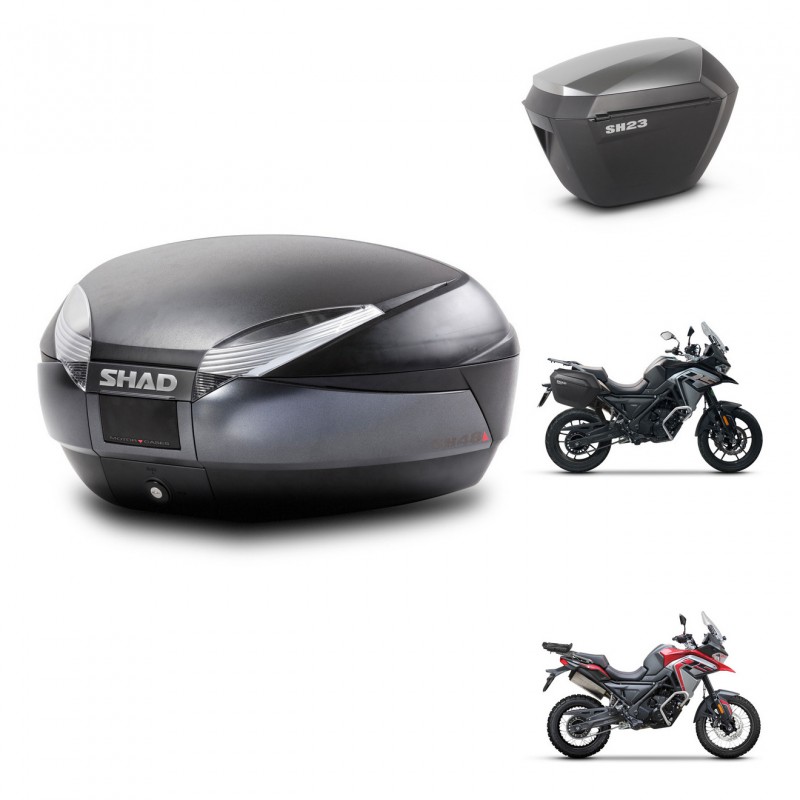 SHAD Maletas sh23 alu + soporte montaje baul SH48 DARK GREY PREMIUM KIT-482054