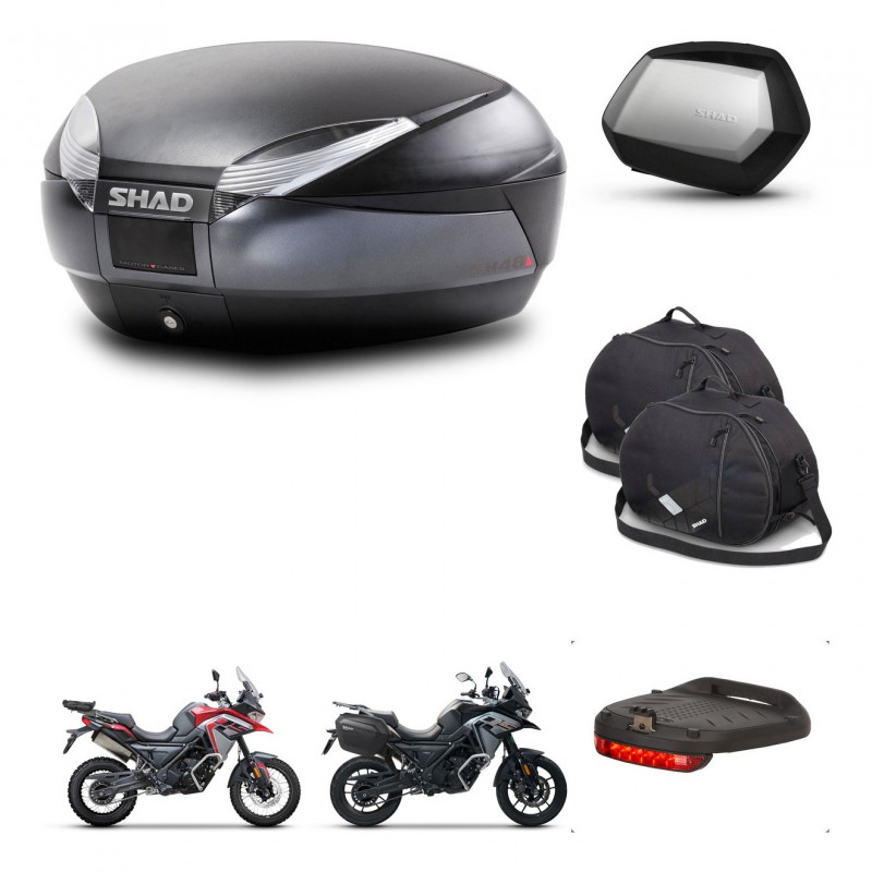 SHAD Maletas SH35 PREMIUM + soporte montaje baul SH48 accesorios DARK GREY KIT-482059