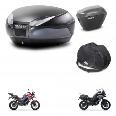 SHAD SH23 alu suitcases + mounting bracket SH48 trunk accessories DARK GREY PREMIUM KIT-482066
