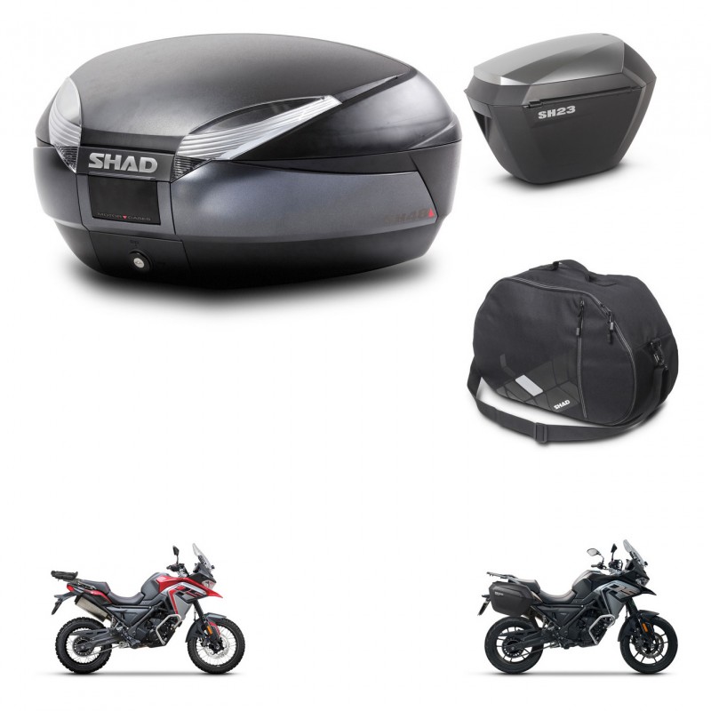 SHAD SH23 alu suitcases + mounting bracket SH48 trunk accessories DARK GREY PREMIUM KIT-482066