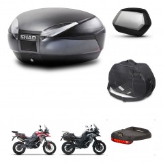 SHAD Maletas SH35 PREMIUM + soporte montaje baul SH48 accesorios DARK GREY KIT-482070