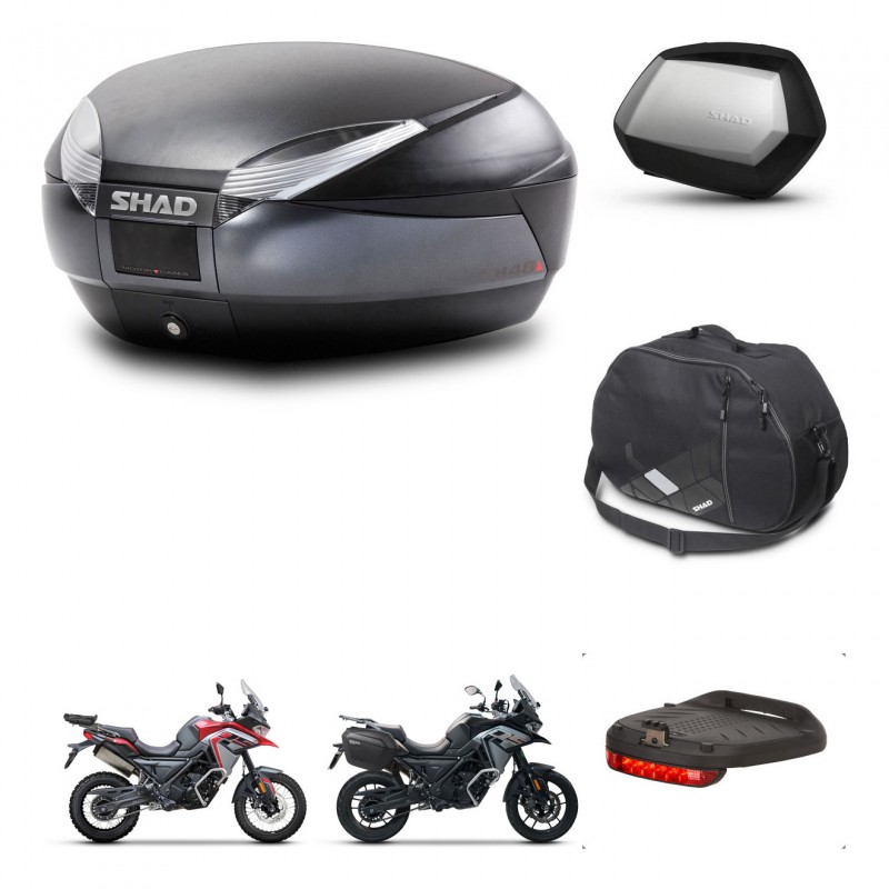 SHAD Maletas SH35 PREMIUM + soporte montaje baul SH48 accesorios DARK GREY KIT-482070