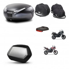 SHAD Maletas SH35 PREMIUM + soporte montaje baul SH48 accesorios DARK GREY KIT-482071