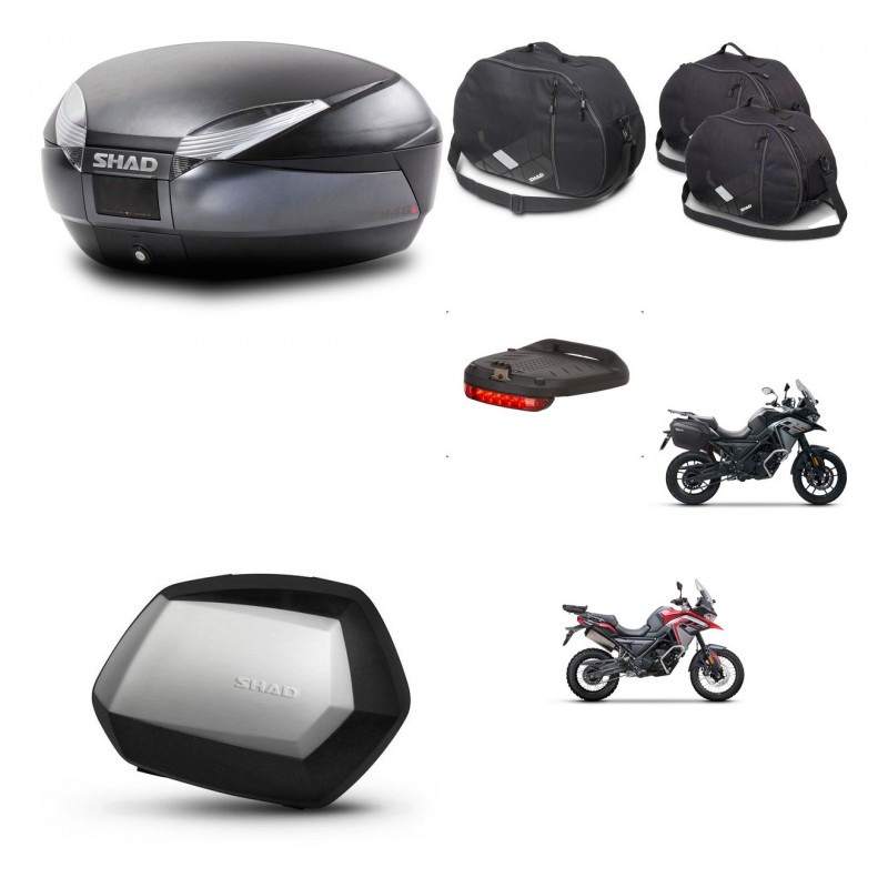 SHAD Maletas SH35 PREMIUM + soporte montaje baul SH48 accesorios DARK GREY KIT-482071