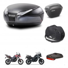 SHAD SH23 alu suitcases + mounting bracket SH48 trunk accessories DARK GREY PREMIUM KIT-482072