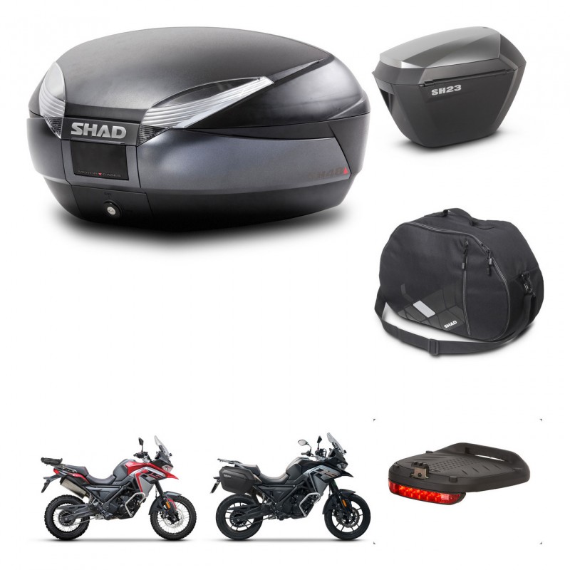 SHAD SH23 alu suitcases + mounting bracket SH48 trunk accessories DARK GREY PREMIUM KIT-482072