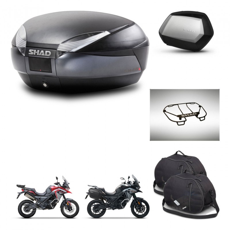 SHAD Maletas SH35 PREMIUM + soporte montaje baul SH48 accesorios DARK GREY KIT-482077