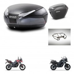 SHAD SH23 alu suitcases + mounting bracket SH48 trunk accessories DARK GREY PREMIUM KIT-482078