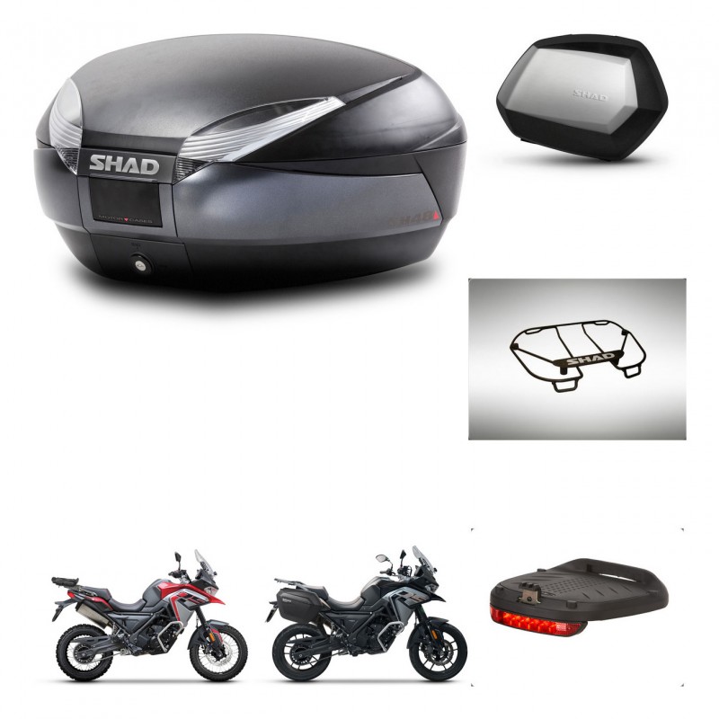 SHAD Maletas SH35 PREMIUM + soporte montaje baul SH48 accesorios DARK GREY KIT-482082
