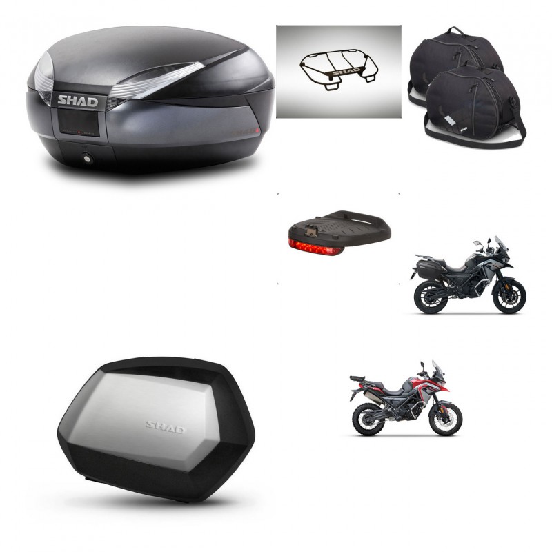 SHAD Maletas SH35 PREMIUM + soporte montaje baul SH48 accesorios DARK GREY KIT-482083