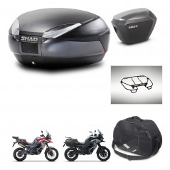 SHAD Maletas sh23 alu + soporte montaje baul SH48 accesorios DARK GREY PREMIUM KIT-482090