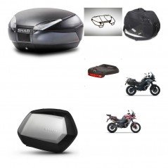 SHAD Maletas SH35 PREMIUM + soporte montaje baul SH48 accesorios DARK GREY KIT-482094