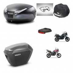 SHAD Maletas sh23 alu + soporte montaje baul SH48 accesorios DARK GREY PREMIUM KIT-482096