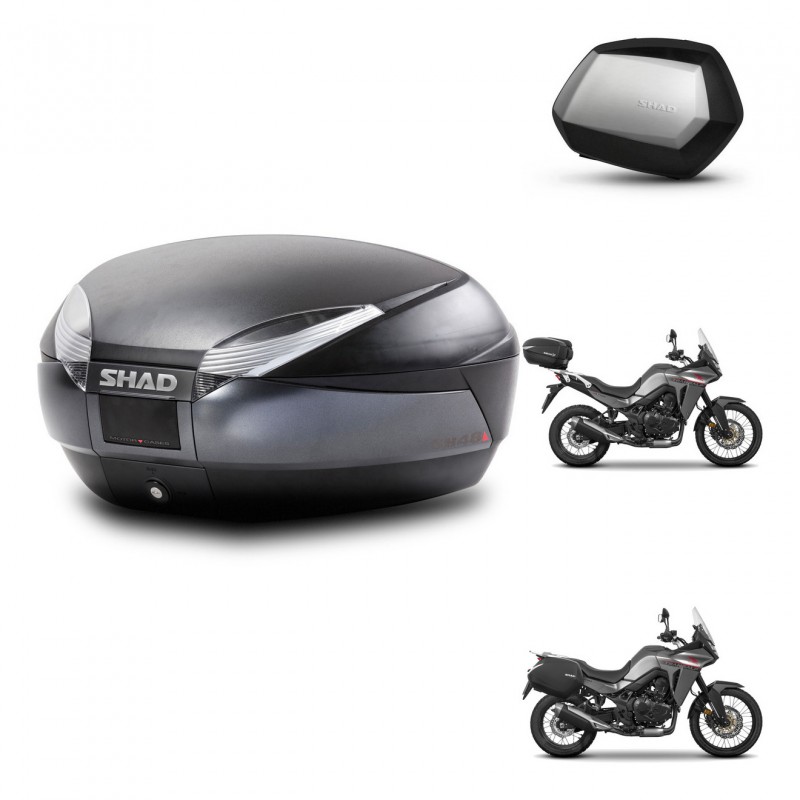 SHAD SH35 PREMIUM suitcases + mounting bracket SH48 trunk DARK GREY KIT-482100