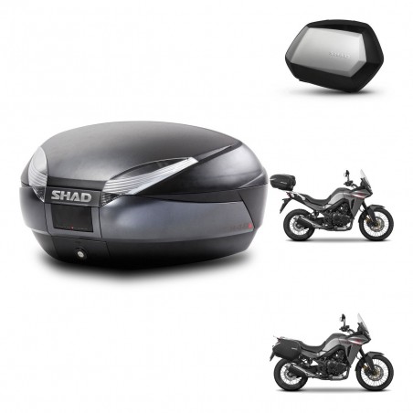 SHAD Maletas SH35 PREMIUM + soporte montaje baul SH48 DARK GREY KIT-482100