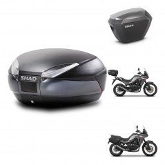 SHAD SH23 alu suitcases + mounting bracket SH48 trunk DARK GREY PREMIUM KIT-482102