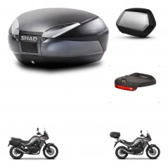 SHAD Maletas SH35 PREMIUM + soporte montaje baul SH48 accesorios DARK GREY KIT-482106